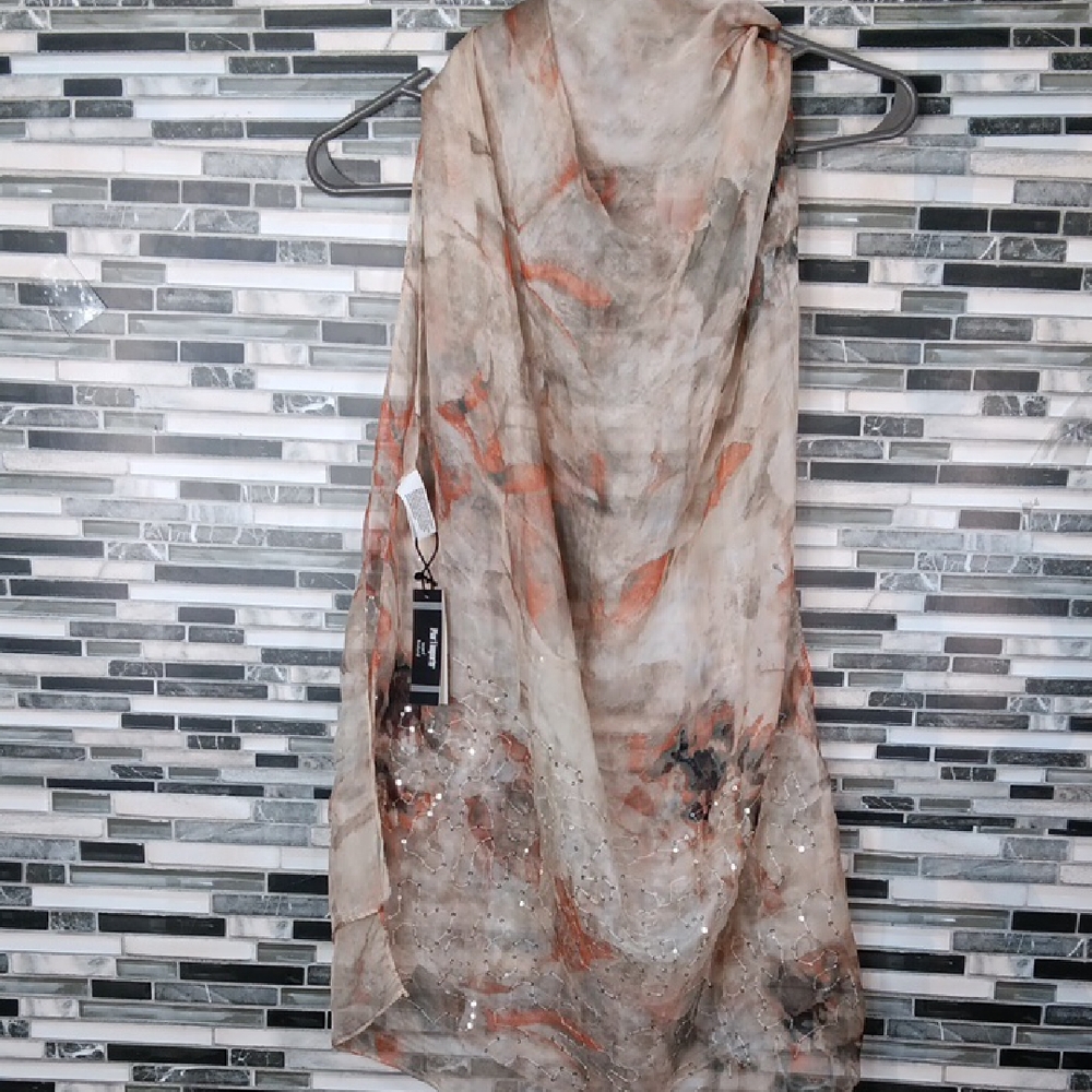 Pier 1 Imports Sheer Scarf with Sequin Details 24" X 72" Romantic Cottagecore